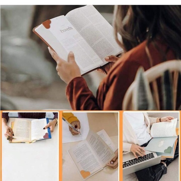 Heart-Shaped Leather Bookmark Set of 2 - Various Colors - Picture 5 of 12